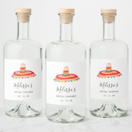 Custom Bridal Fiesta Sombrero Alkoholflaschenetikett