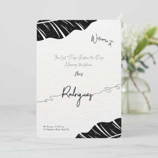 Custom Bridal Shower Einladung - Elegantes Skript (Stehend Vorderseite)