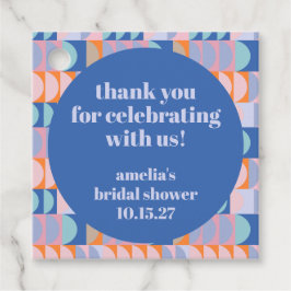 Custom Bridal Shower Thank You Blue Geometric Geschenkanhänger