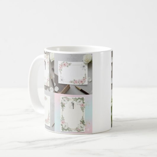 Custom Bride and Groom Illustration Kaffeetasse (Vorderseite Links)
