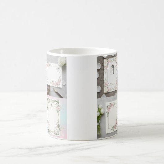 Custom Bride and Groom Illustration Kaffeetasse (Mittel)