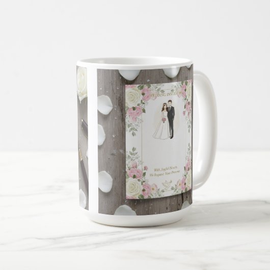 Custom Bride and Groom Illustration Kaffeetasse (VorderseiteRechts)