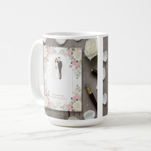 Custom Bride and Groom Illustration Kaffeetasse (Vorderseite Links)