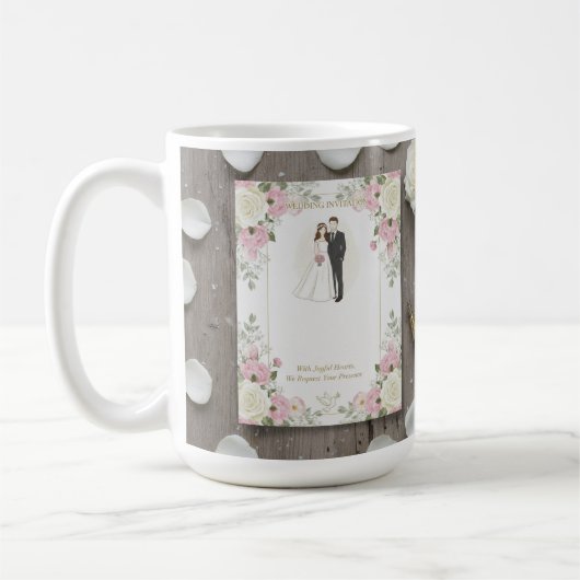 Custom Bride and Groom Illustration Kaffeetasse (Links)