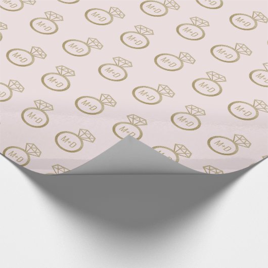 Custom Bride and Groom Initial, Polterabend Geschenkpapier (Ecke)
