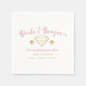 Custom Bride Boujee Diamond Junggeselinnen-Abschie Serviette (Vorderseite)