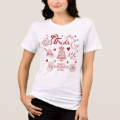 Custom Bride Coquette Red Bow Bachelorette Party Tri-Blend Shirt (Vorderseite)