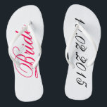 Custom Bride fügen Sie Ihre eigene Hochzeitstag Du Badesandalen<br><div class="desc">Custom Bride Flip Flops - Fügen Sie Ihre eigene Hochzeit oder Jubiläumsdatum niedliche personalisierbare Brautparty Geschenk.</div>