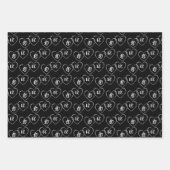 Custom Bride & Groom Black & White Heart Charts Geschenkpapier Set (Vorderseite 2)