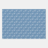 Custom Bride & Groom Blue & White Heart Charmes Geschenkpapier Set (Vorderseite 3)