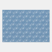 Custom Bride & Groom Blue & White Heart Charmes Geschenkpapier Set (Vorderseite 2)