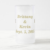 Custom Bride Groom Liebe Herz Mattierte Glass Tass Mattglas Bierglas (Mittel)