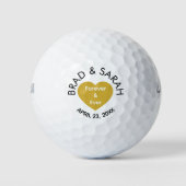 Custom Bride Groom Name Personalisiert Hochzeit Golfball (Vorderseite)