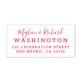 Custom Bride & Groom Wedding Rücksendeadresse Permastempel (Design)