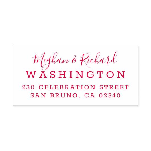 Custom Bride & Groom Wedding Rücksendeadresse Permastempel (Design)