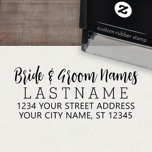 Custom Bride Groom Wedname Rücksendeadresse Permastempel