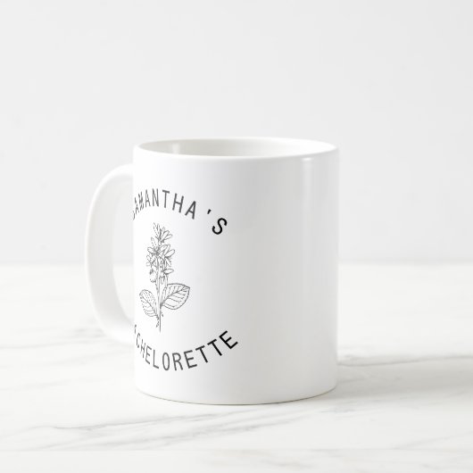 Custom Bride Junggeselinnen-Abschied Verlobt Futur Kaffeetasse (Vorderseite Links)