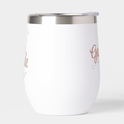Custom Bride Rustic Boho Wildblumen Wine Tumbler (Links)