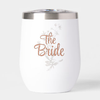 Custom Bride Rustic Boho Wildblumen Wine Tumbler