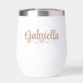 Custom Bride Rustic Boho Wildblumen Wine Tumbler (Rückseite)