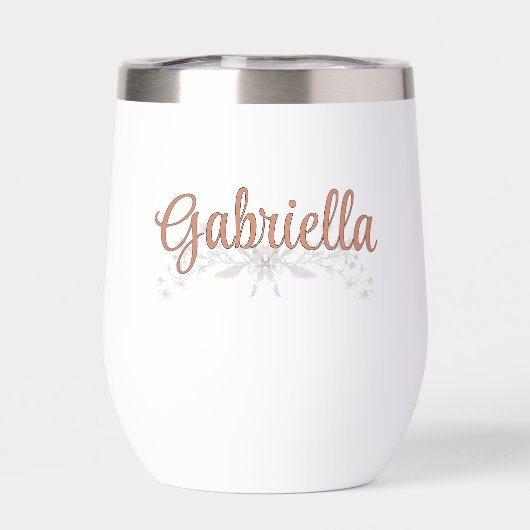 Custom Bride Rustic Boho Wildblumen Wine Tumbler (Rückseite)
