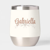 Custom Bride Rustic Boho Wildblumen Wine Tumbler (Rückseite)