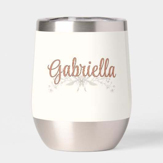 Custom Bride Rustic Boho Wildblumen Wine Tumbler (Rückseite)