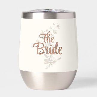 Custom Bride Rustic Boho Wildblumen Wine Tumbler