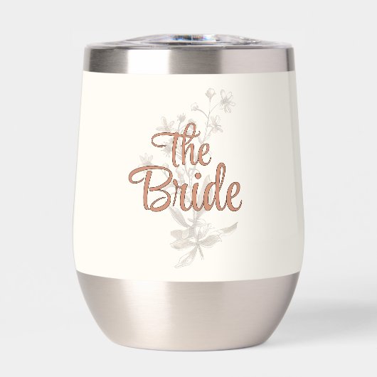 Custom Bride Rustic Boho Wildblumen Wine Tumbler (Vorderseite)
