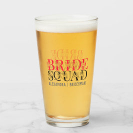 Custom Bride Squad Floral Glas