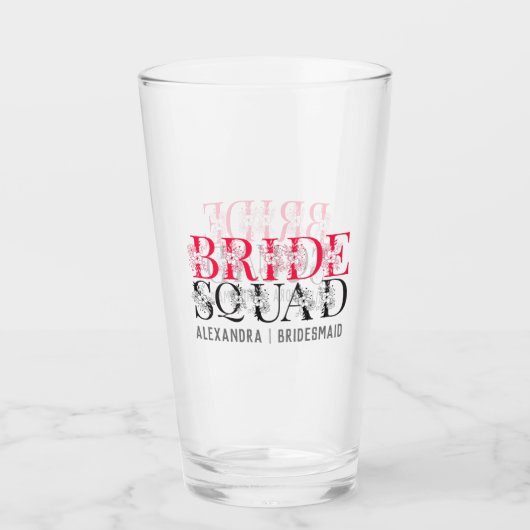 Custom Bride Squad Floral Glas (Vorderseite)