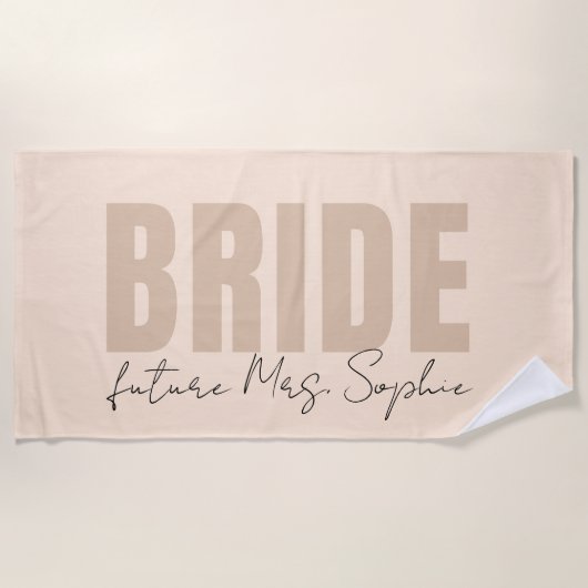 Custom Bride | Zukunft Frau Name Gift Strandtuch (Vorderseite)