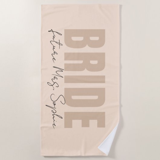 Custom Bride | Zukunft Frau Name Gift Strandtuch (Vorderseite)