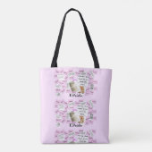 Custom Bride's Pink & White Wedding Tote Bag Tasche (Rückseite)