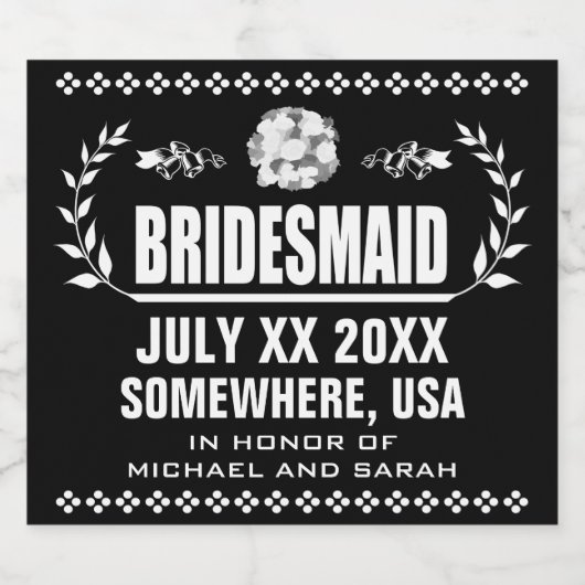Custom Bridesmaid Bierflaschenetikett (Einzelnes Label)
