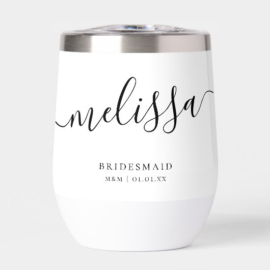 Custom Bridesmaid Bride Elegante Script Kalligraph (Vorderseite)