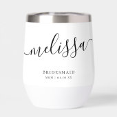 Custom Bridesmaid Bride Elegante Script Kalligraph (Rückseite)
