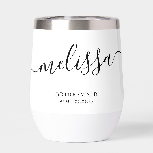 Custom Bridesmaid Bride Elegante Script Kalligraph (Rückseite)