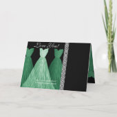 Custom Bridesmaid Einladung - GREEN Gowns (Rückseite)