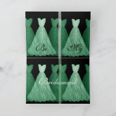 Custom Bridesmaid Einladung - GREEN Gowns (Innenseite)