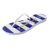 Custom Bridesmaid Flip Flops - Navy Blue Badesandalen (Schrägansicht)
