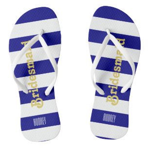 Custom Bridesmaid Flip Flops - Navy Blue Badesandalen