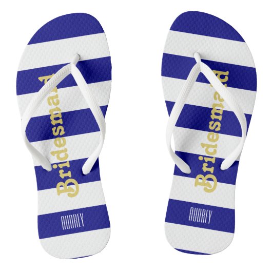 Custom Bridesmaid Flip Flops - Navy Blue Badesandalen (Fußbett)