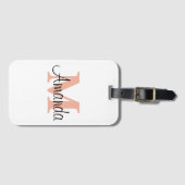 Custom Bridesmaid Geschenk Minimalistischer Monogr Gepäckanhänger (Vorderseite (Horizontal))