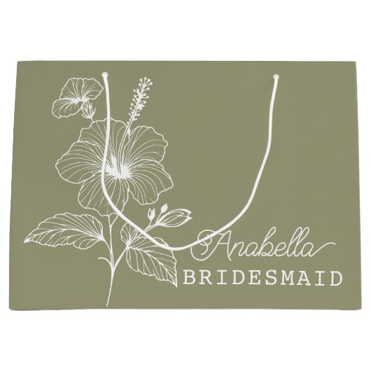 Custom Bridesmaid Geschenktasche, Bachelorette Ges Große Geschenktüte (Vorderseite)