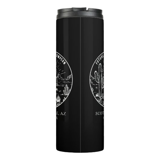 Custom Bridesmaid Gift Wüste Junggeselinnen-Abschi Thermosbecher (Rückseite)