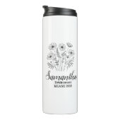Custom Bridesmaid Name Floral Thermosbecher (Nach rechts gedreht)