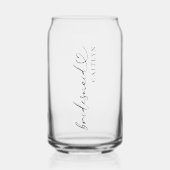 Custom Bridesmaid Name Geschenk Modernes, elegante Dosenglas (Vorderseite)