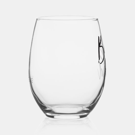 Custom Bridesmaid Name Script Schriftart Bridal Weinglas Ohne Stiel (Rechts)