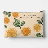 Custom Bridesmaid Orange Citrus Zubehörtasche (Rückseite)